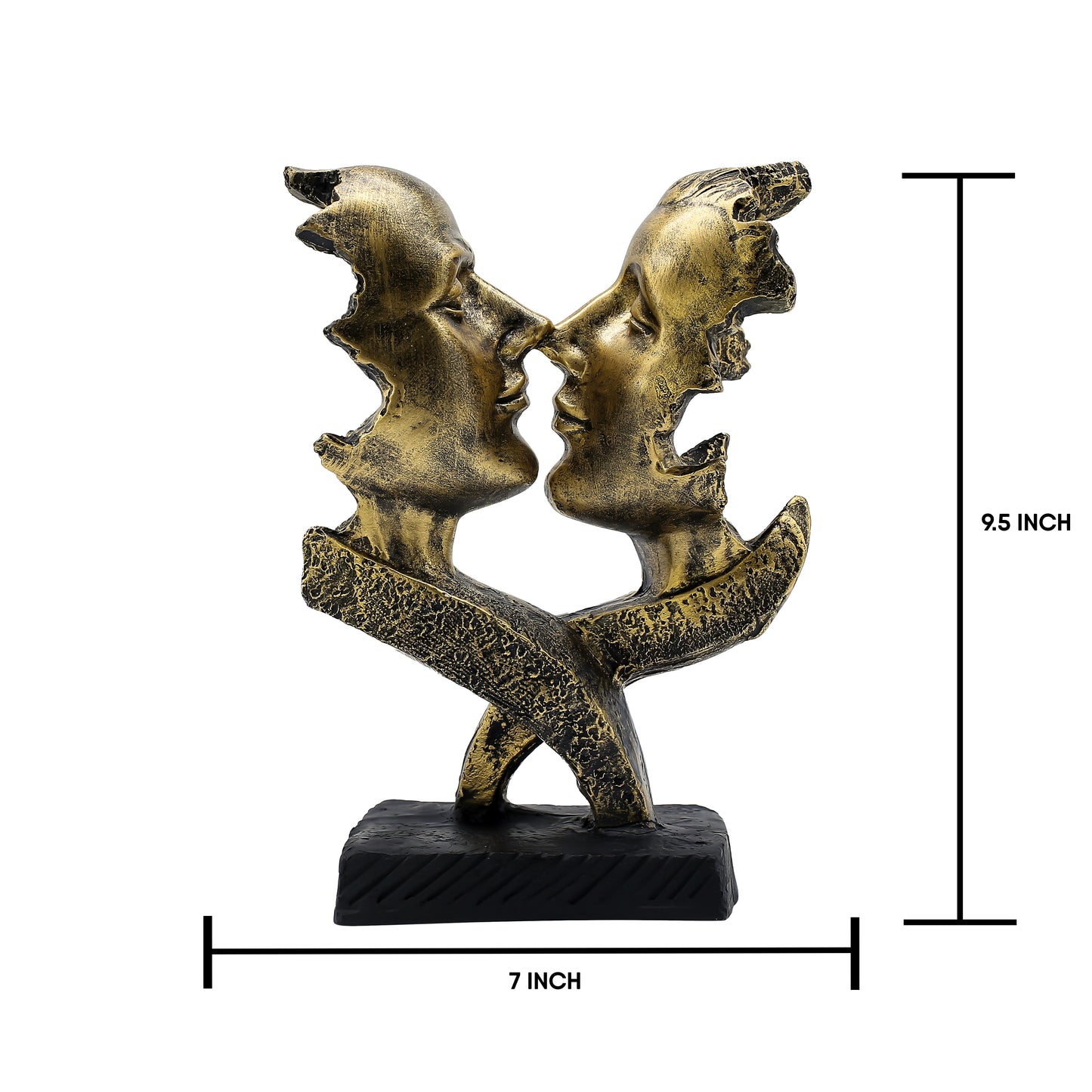 Abstract Couple Love Sculpture Polyresin Showpiece for Home Decor | Modern White Art Statue for Living Room, Bedroom & Gift