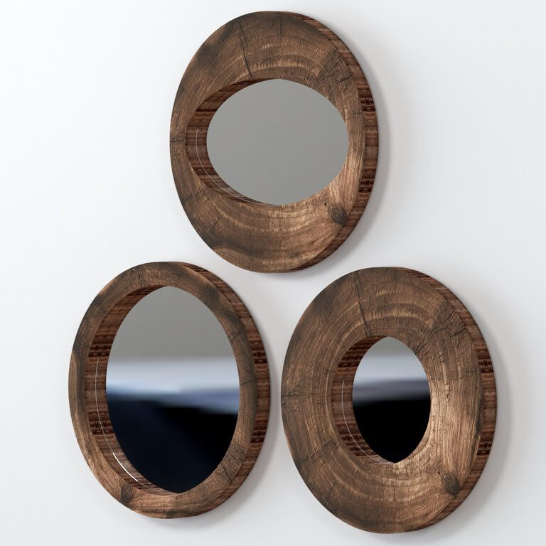 WILDLIFE WOODEN LOG MIRROR - ORCA GROUP