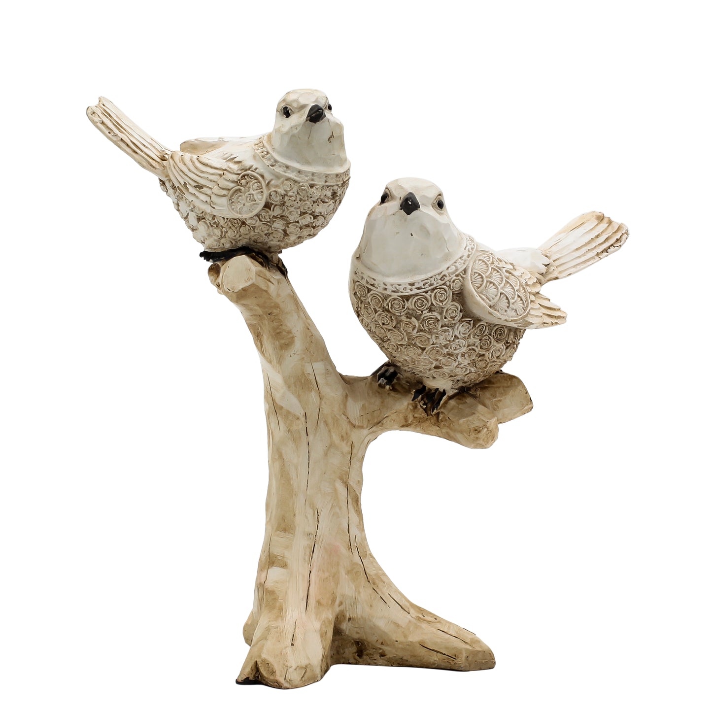 Modern Love Birds Sculpture on Tree Branch, Bird Centerpiece for Table Decor, Contemporary Home Decor for Living Room, Office & Shelf