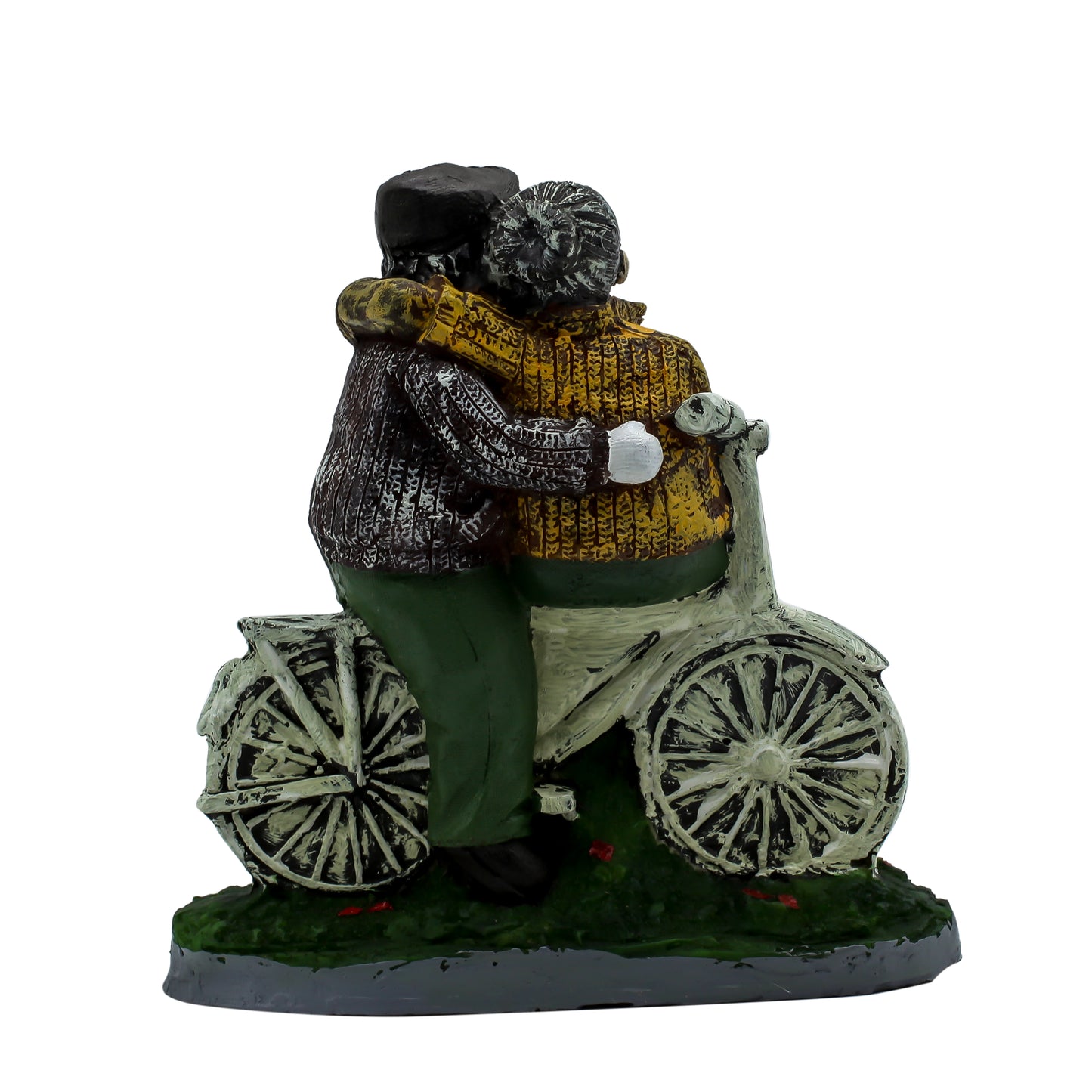 Romantic Elderly Couple Bicycle Showpiece | Handcrafted Resin Love Figurine for Home Decor | Anniversary Gift, Living Room & Bedroom Decorative Statue