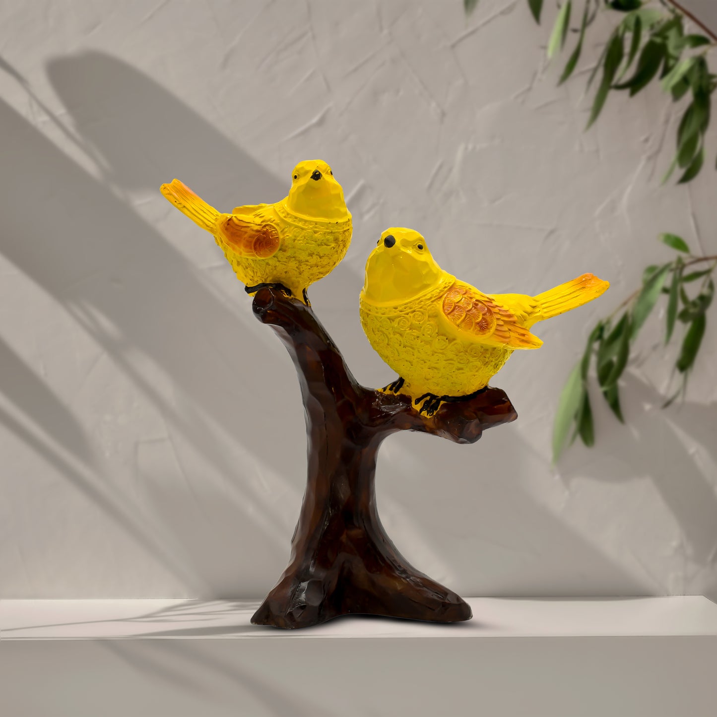 Love Birds on Tree Branch Statue, Gold Bird Figurine, Romantic Home Decor, Anniversary Gift for Couples, Living Room Bedroom Decoration