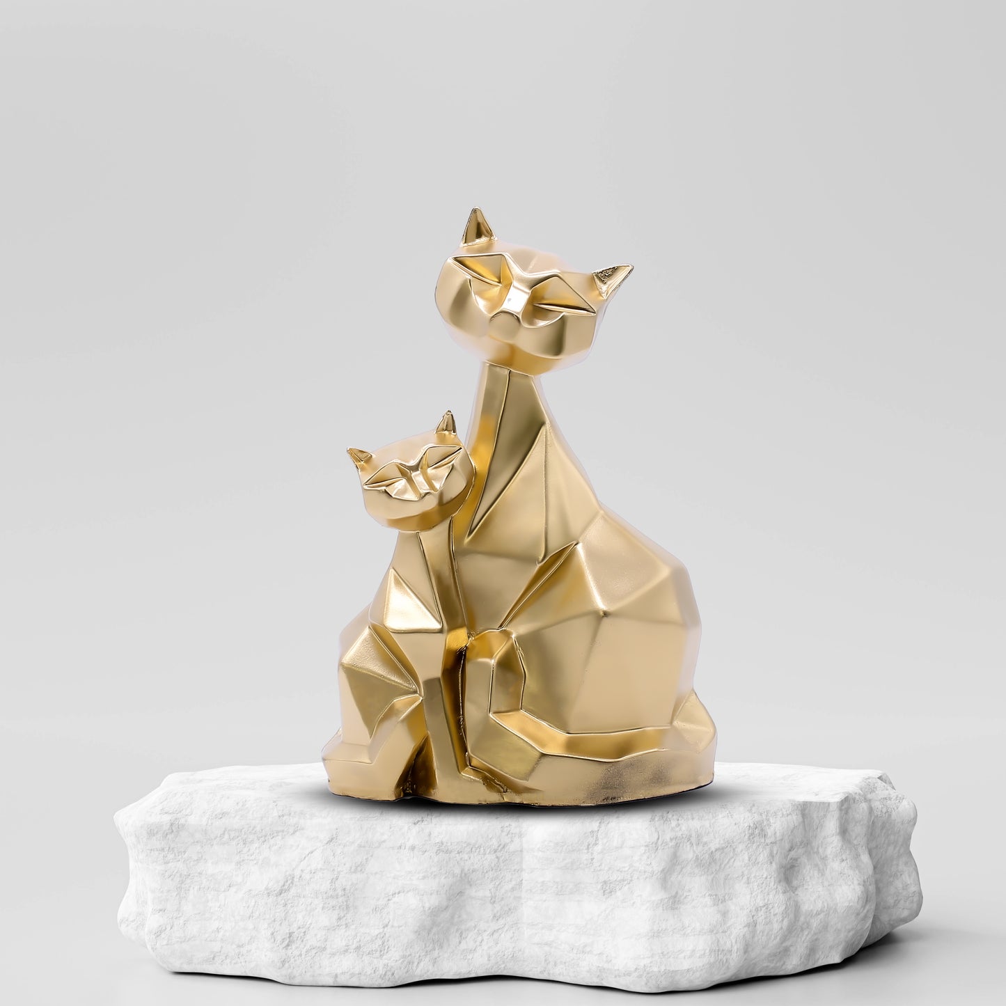 Handcrafted Cat Family Decorative Sculpture - Charming Home Decor Figurine for Living Room, Office, and Gift Ideas