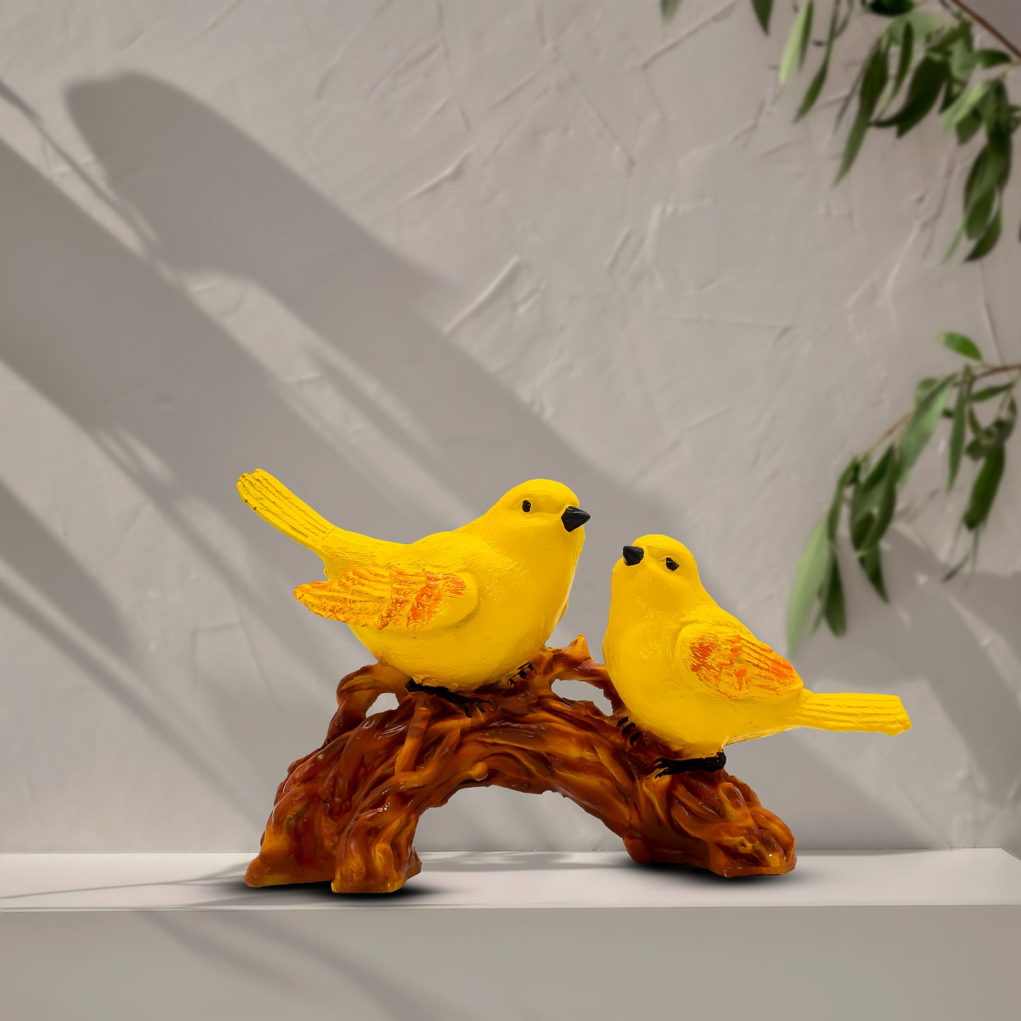 Gold Love Birds Figurine on Tree Branch, Luxury Bird Statue for Home Decor, Romantic Gift for Valentine, Anniversary & Wedding