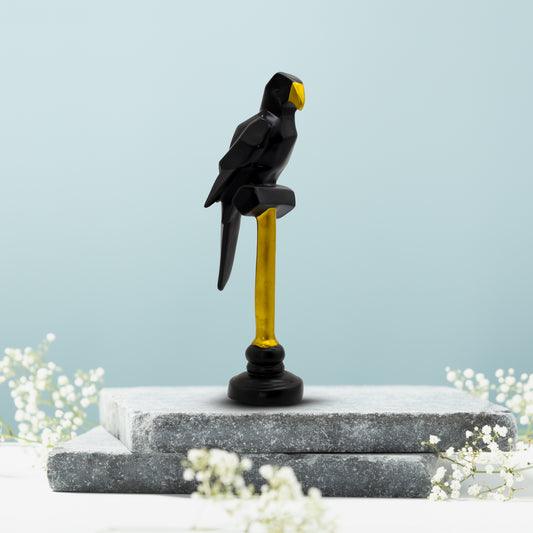 Rustic Love Birds on Tree Figurine, Wood Style Bird Decor, Farmhouse Home Decoration, Hand Painted Shelf Sitter, Housewarming Gift
