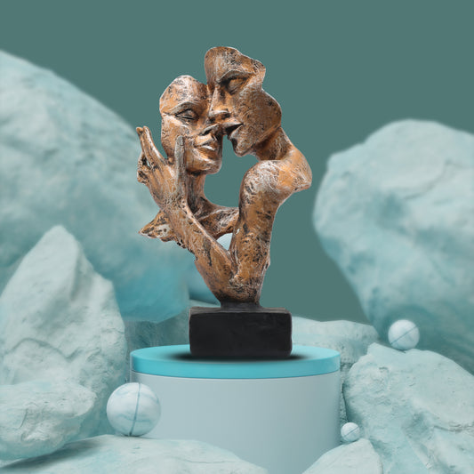 Abstract Couple Love Sculpture Polyresin Showpiece for Home Decor | Modern White Art Statue for Living Room, Bedroom & Gift