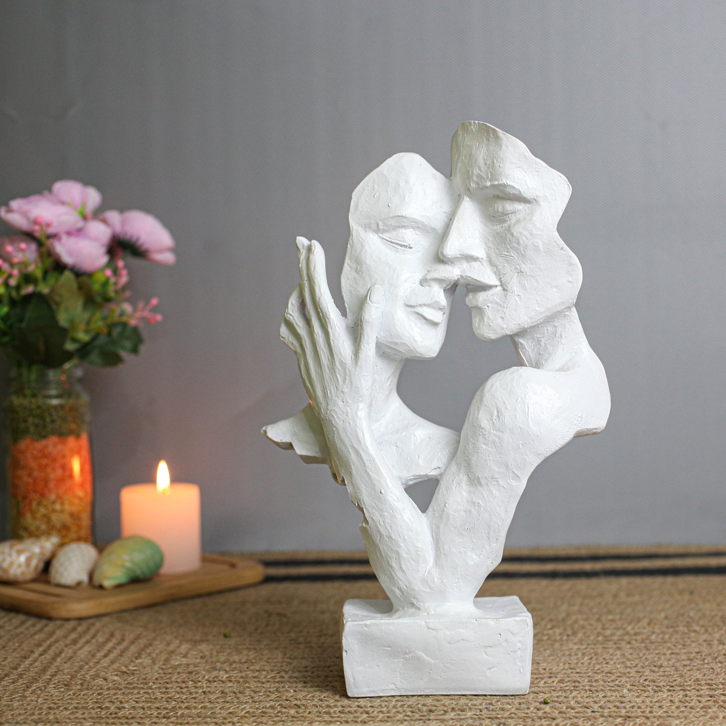Abstract Face Reading Sculpture Polyresin Showpiece for Home Decor | Modern Art Statue for Living Room, Office & Study Table