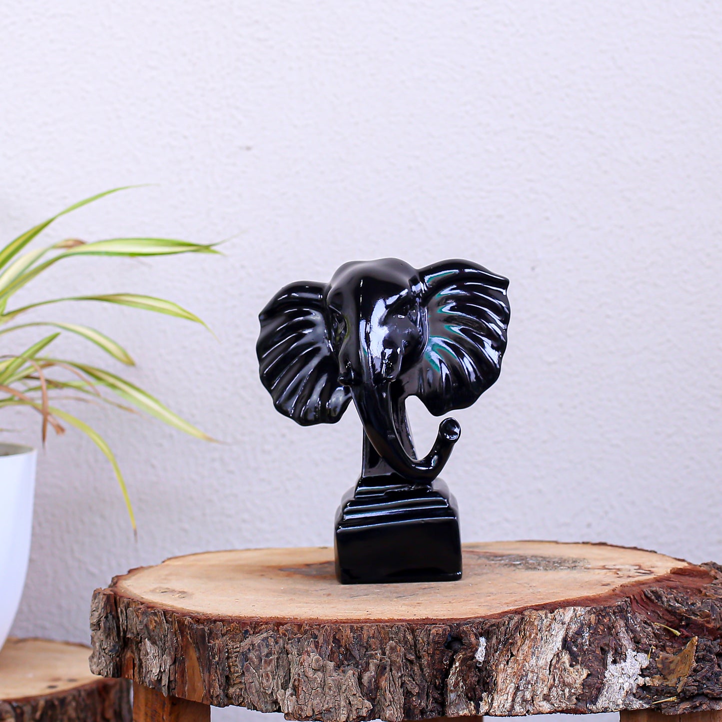 Black elephant sculpture