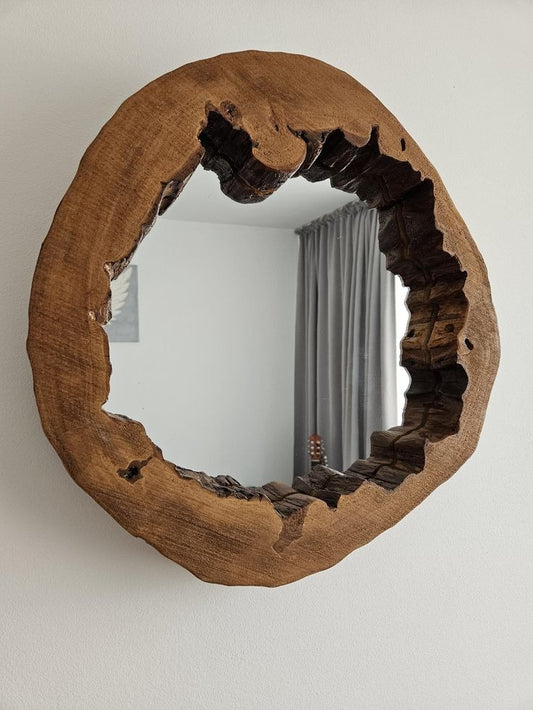 WOODEN LOG MIRROR