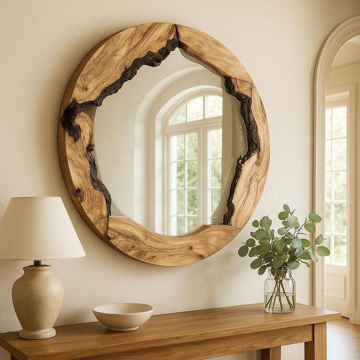WOODEN LOG MIRROR
