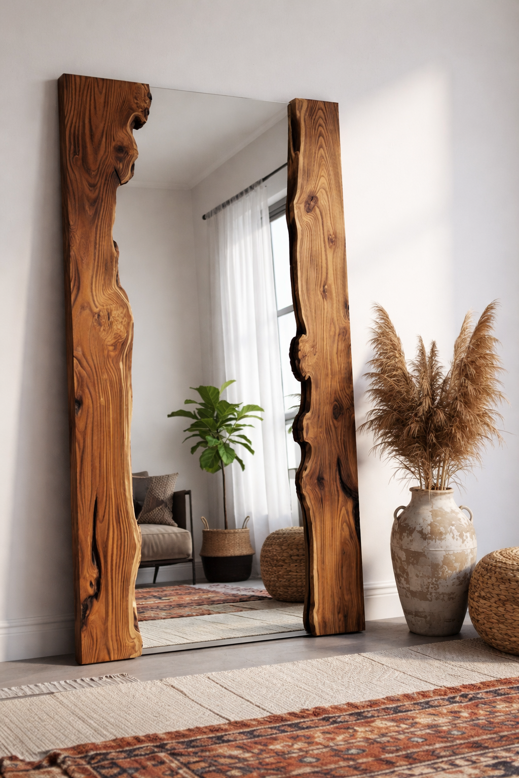 Wooden Pallate Mirror 