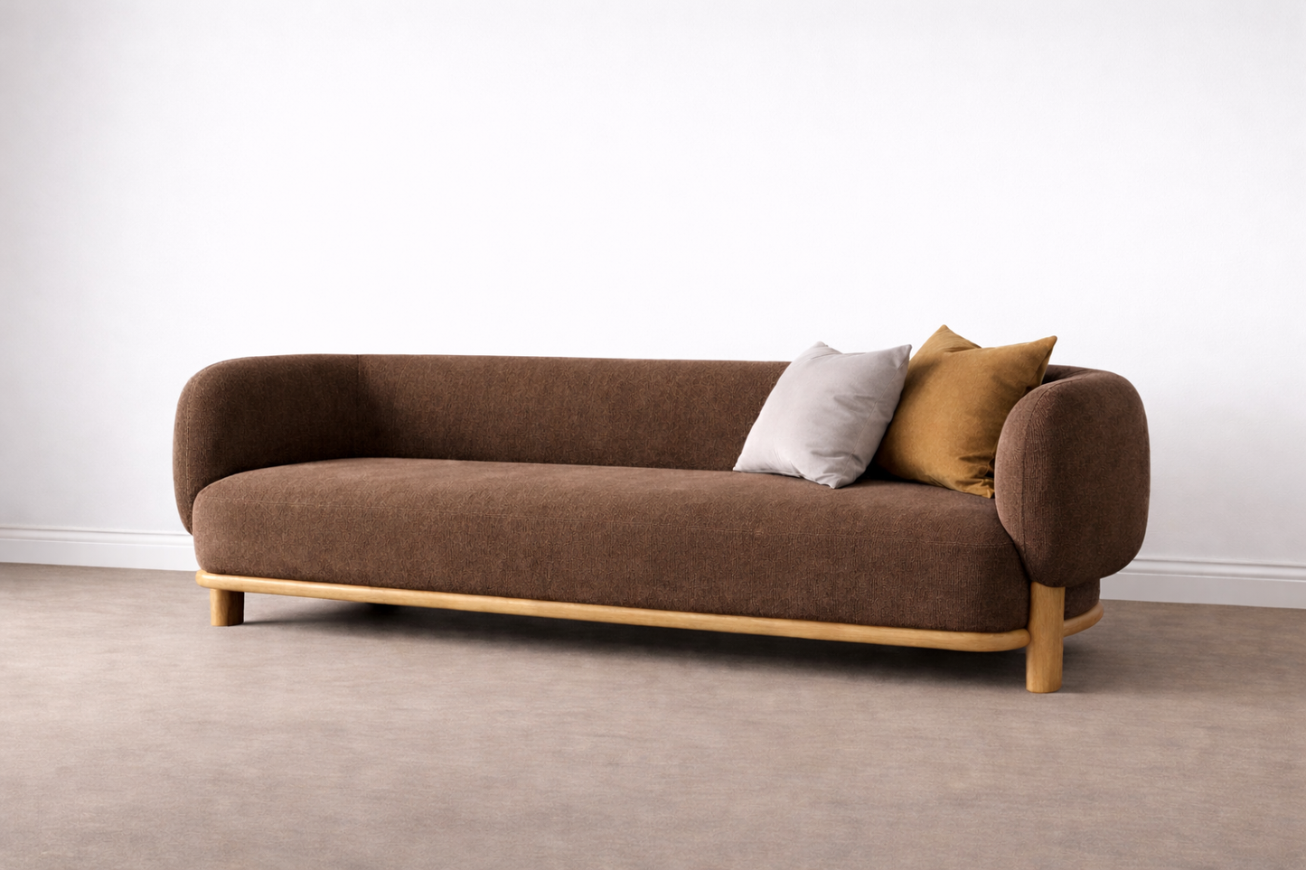 Brown sofa with two cushions 