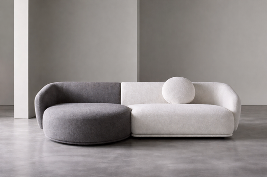Modern gray and white sofa 