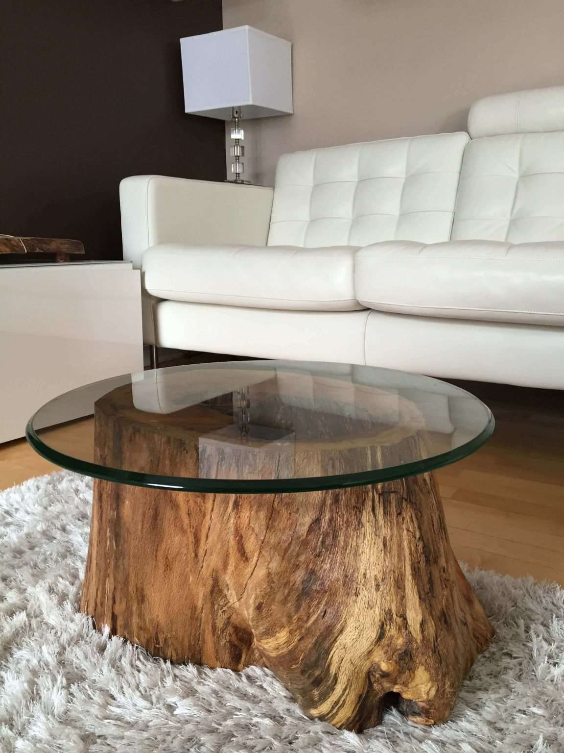 Native Center Table WOODEN LOG CENTER TABLE WITH A TOUGHEN GLASS TOP – ORCA GROUP